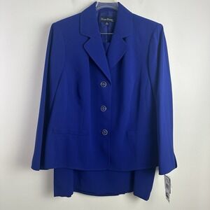 NWT Evan Picone Lined 2 piece Jacket Blazer Skirt Suit Plus Size 22 Blue Career